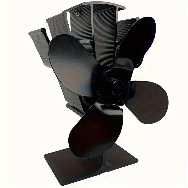 Aluminum Stove Fan with 4 Blades for Wood Pellet Log Burners Indoor Outdoor
