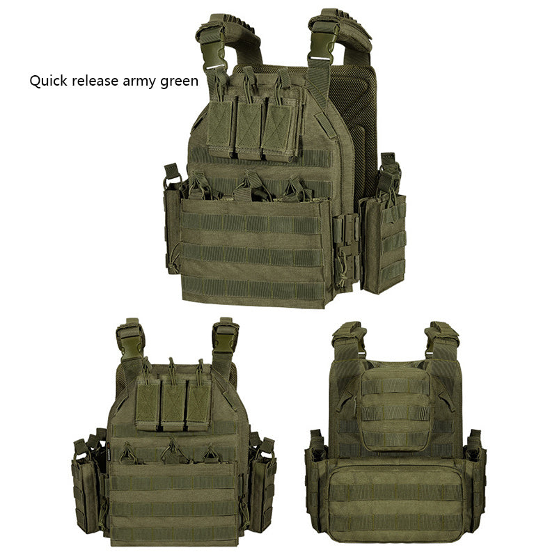 Adult Outdoor Training Vest Water-Resistant Breathable Quick Dismantling Black Polyester