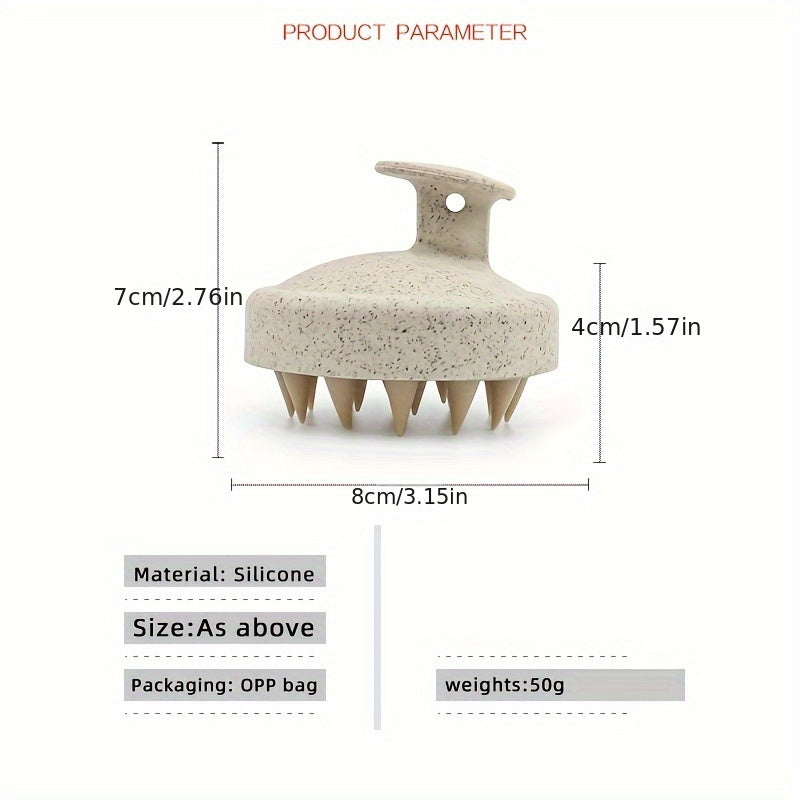 Unisex Wheat Straw Silicone Shampoo Brush Scalp Massager Hair Cleaner