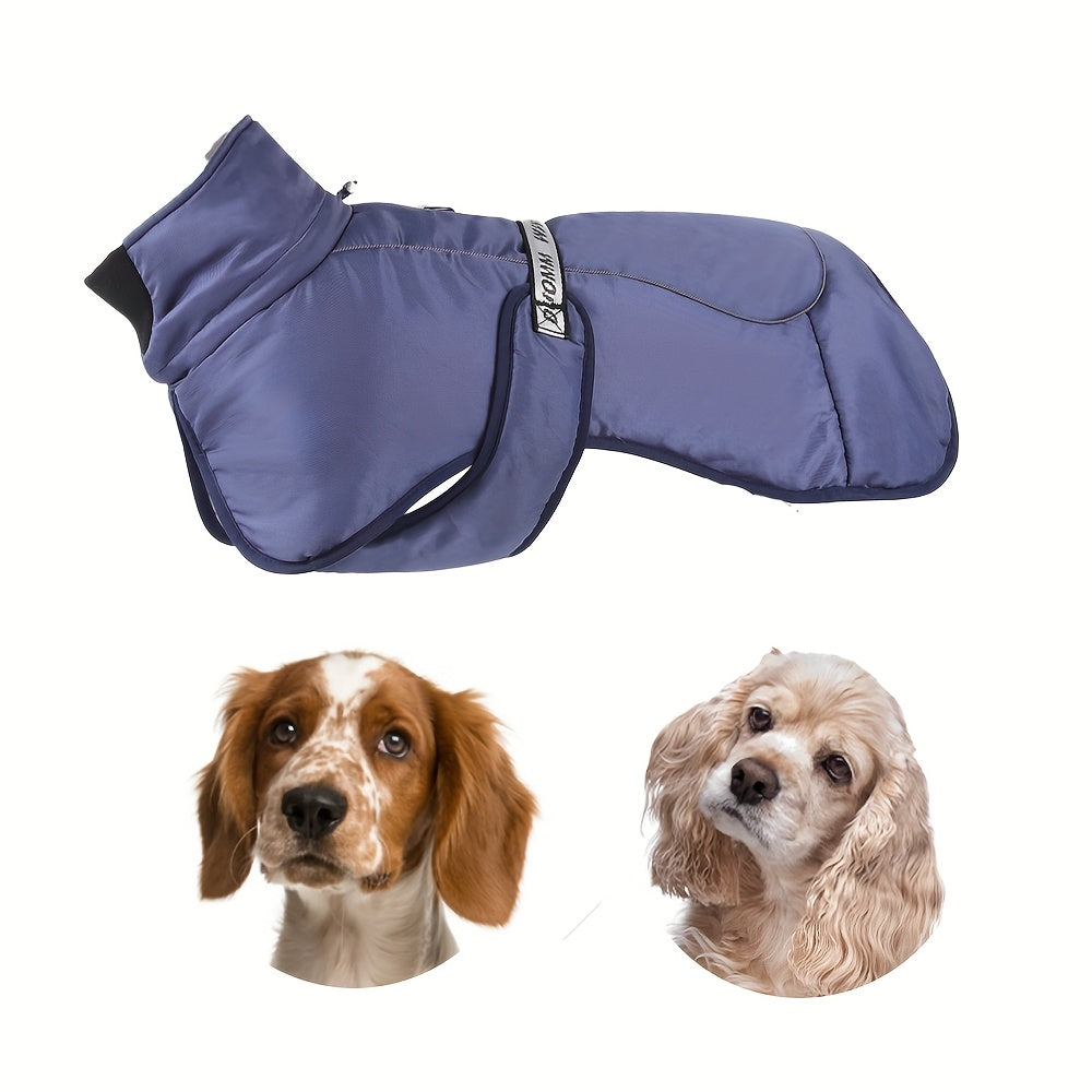 Waterproof Windproof Dog Jacket with Fleece Lining for Small to Large Breeds
