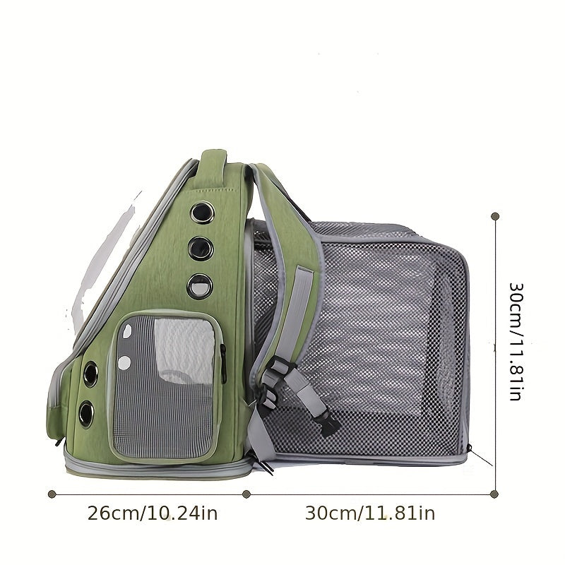 Nylon Cat Backpack Carrier with Zipper Mesh Panels and Adjustable Straps