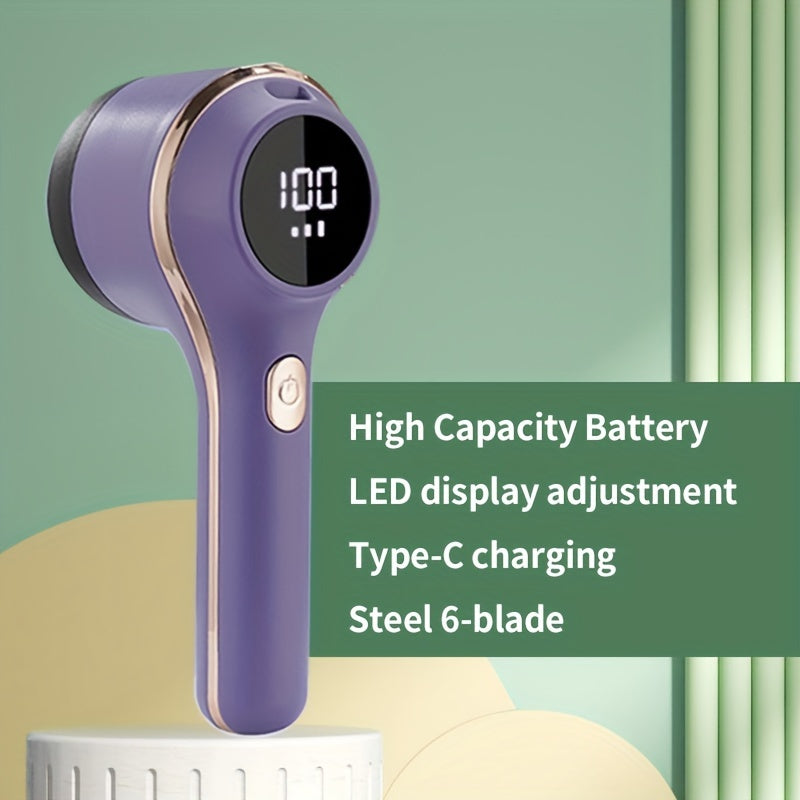 Cordless Fabric Shaver with Digital Display Rechargeable Lint Remover for Clothes Bedding and Upholstery