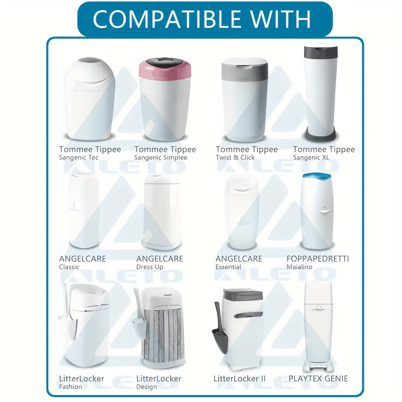 Pack of 12 Diaper Refill Bags Odor Sealing Foldable Liners for Waste