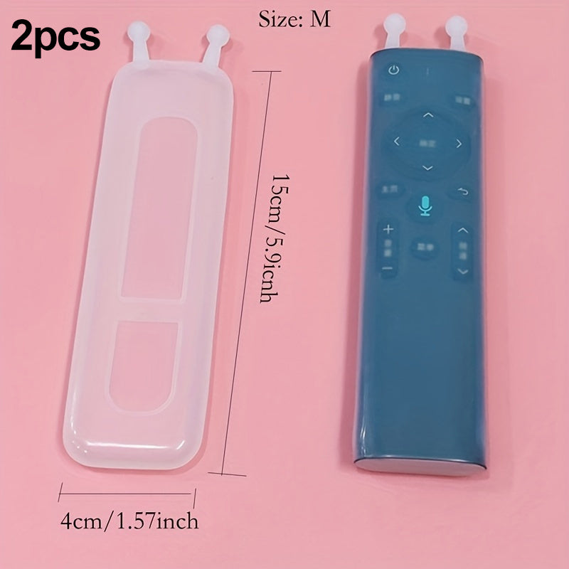 1/2pcs Transparent Silicone Remote Control Cover for TV and AC Remotes Dustproof Scratch-Resistant