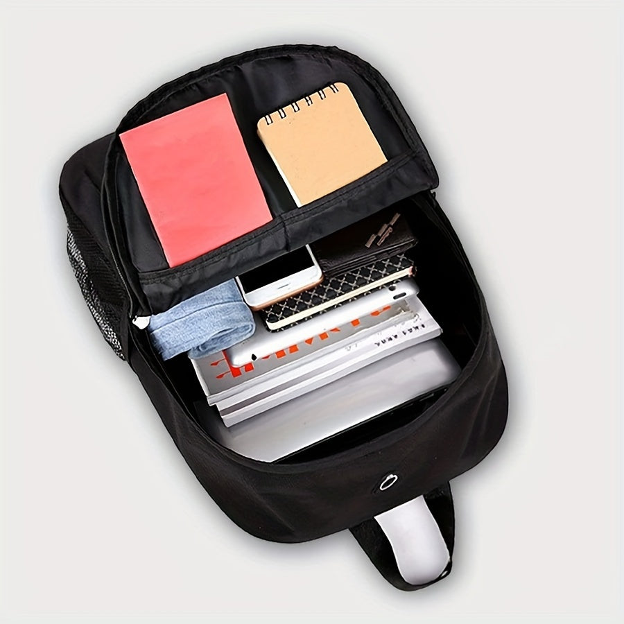 USB zaryadlash portiga ega, qorong'ida porlaydigan zamonaviy erkaklar ruksagi, kundalik ish yoki maktabda foydalanish uchun mukammal.