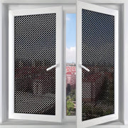 Stained Glass Window Privacy Film Black Vinyl One-Way Perforated UV Sun Blocking