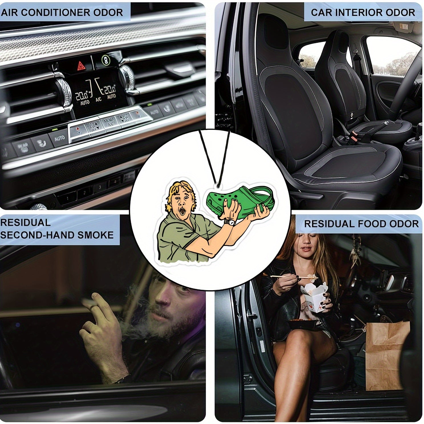 Funny Boy Holding Slippers Car Air Freshener Hanging Fragrance Card