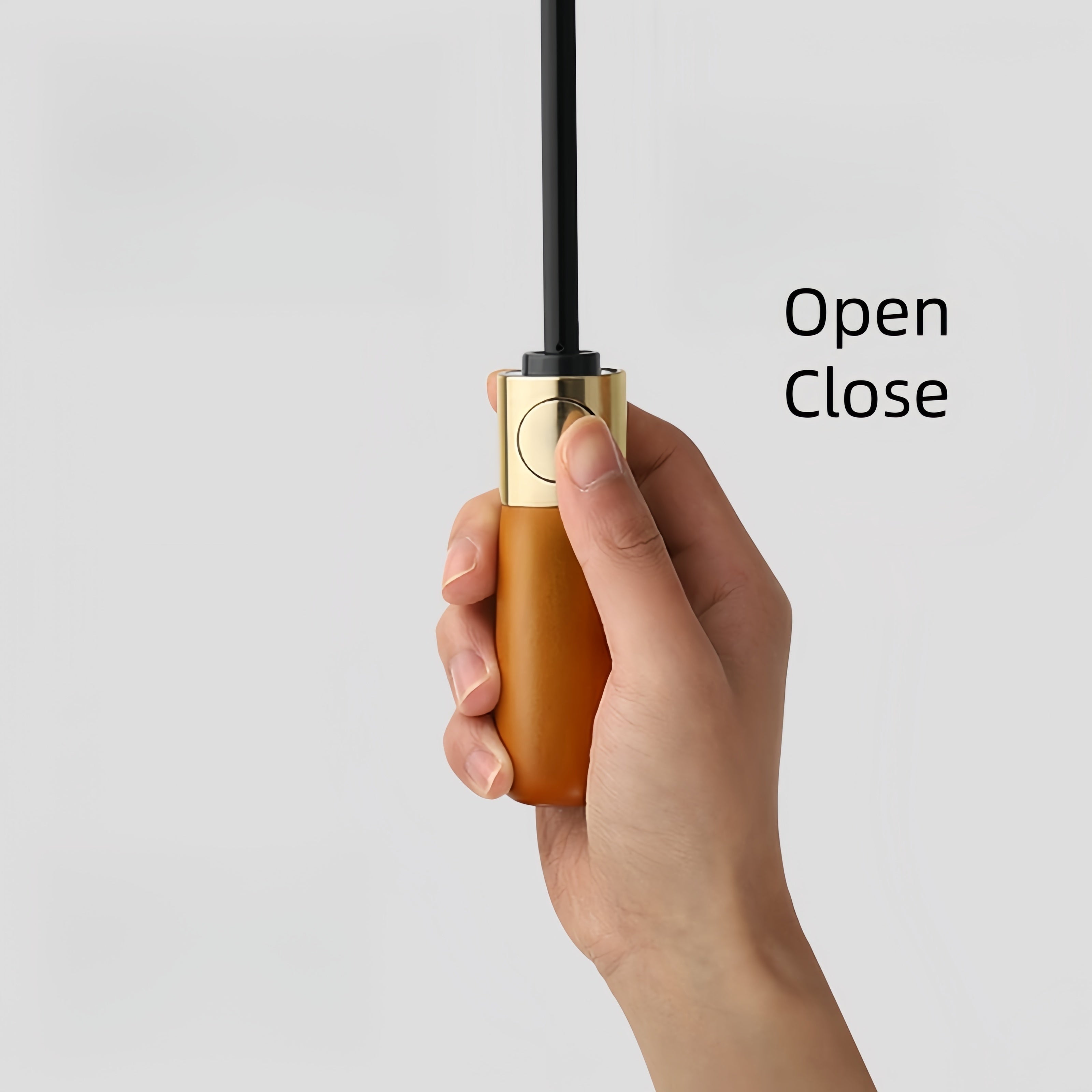 Large Wind-Resistant Business Umbrella with Wooden Handle and Automatic Open