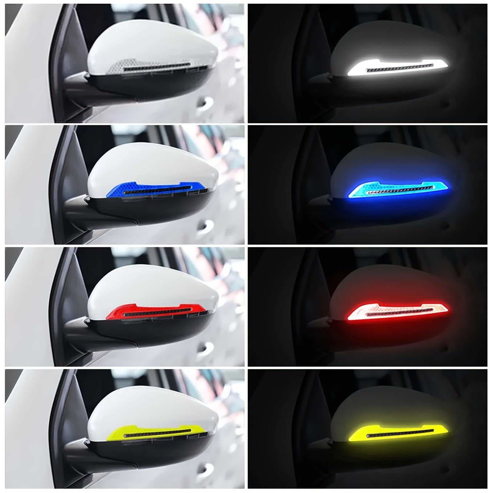 2pcs Reflective Car Bumper Strips Safety Warning Stickers in Multiple Colors