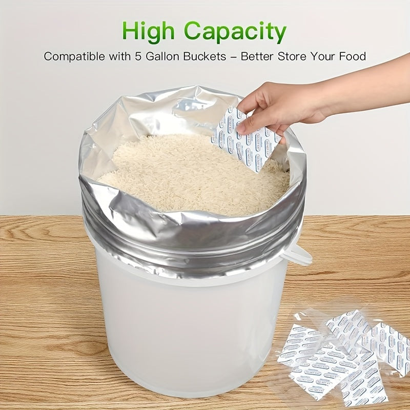 10 Pieces Food Grade Aluminum Foil Mylar Bags for Long-Term Food Storage 50.8cm x 76.2cm