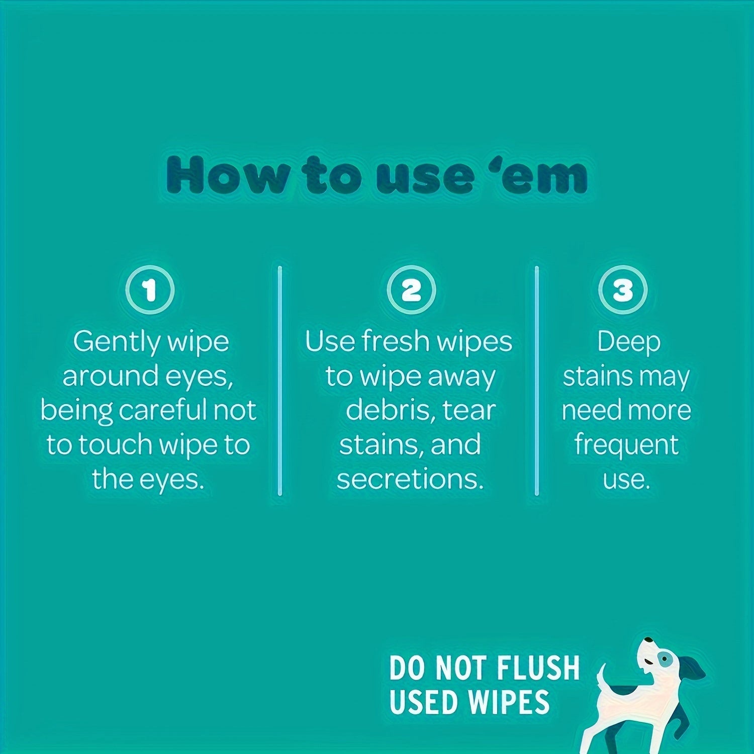 Pet Eye Wipes for Dogs and Cats 130 Gentle Tear Stain Remover Pads Safe Daily Cleaning