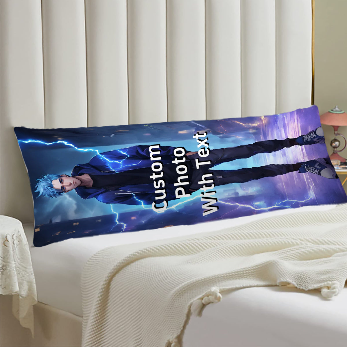 Personalized Long Body Pillow Cover Soft Plush Double-Sided 50.8x137.16 cm