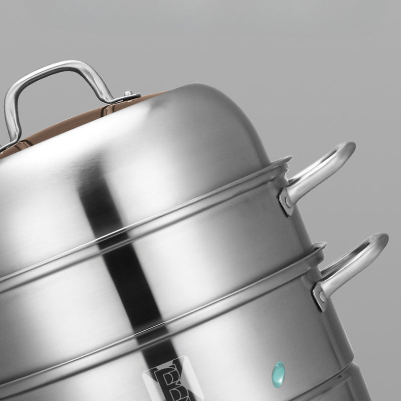 Удобная и универсальная пароварка из нержавеющей стали с двойной паровой решеткой - отлично подходит для приготовления рыбы и супов, идеальный подарок для кухни