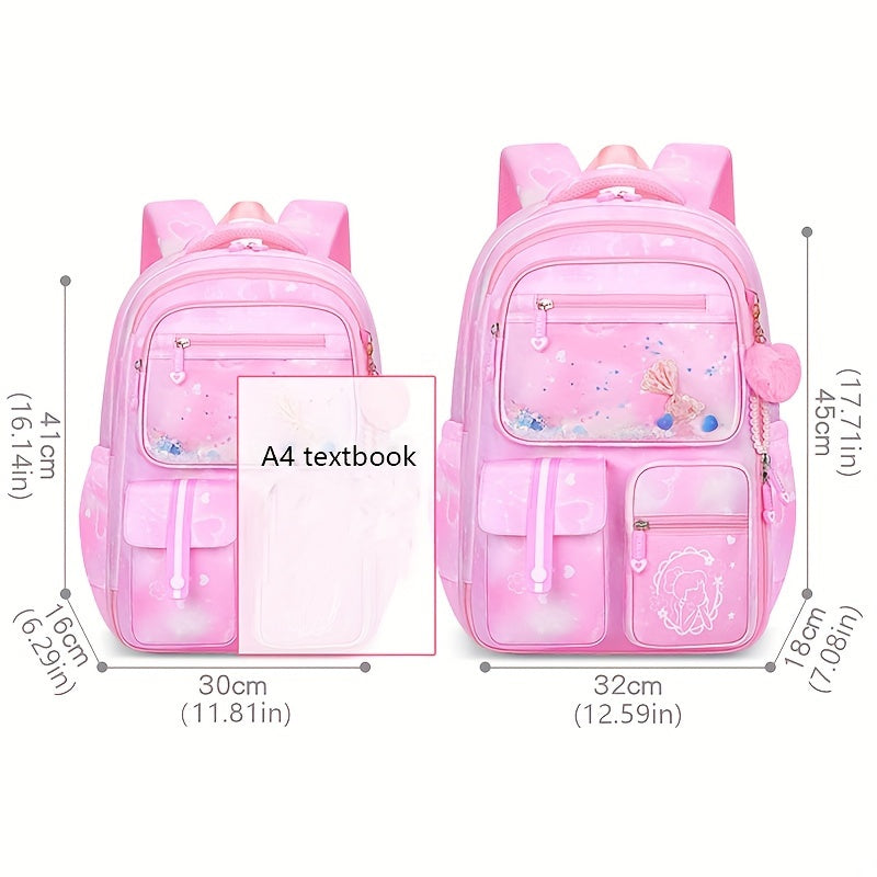 Children's Waterproof Gradient Backpack with Spine Protection for Primary School