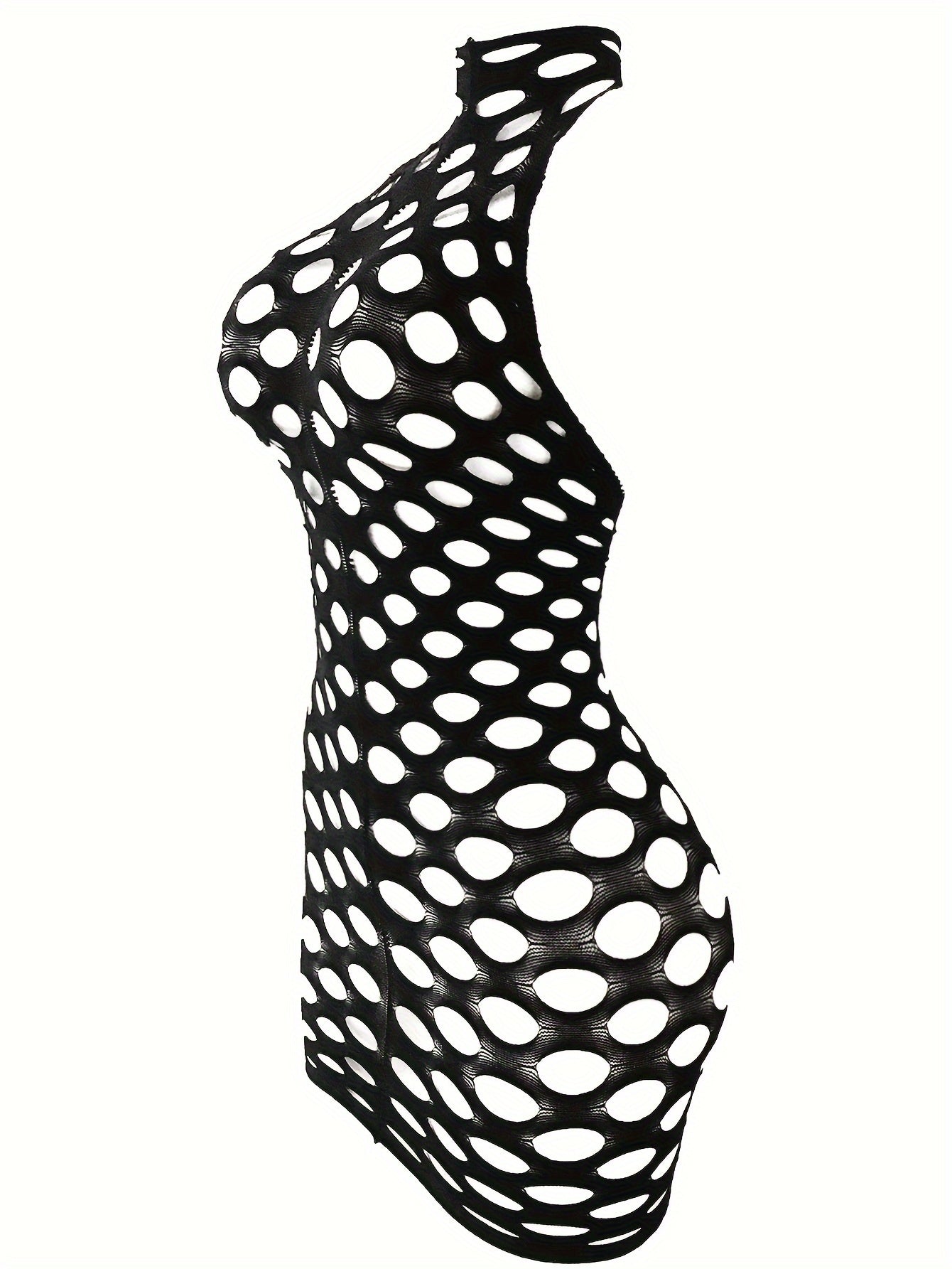Women’s Fishnet Bodycon Dress with Halter Back and Cutout Details Sexy Lingerie