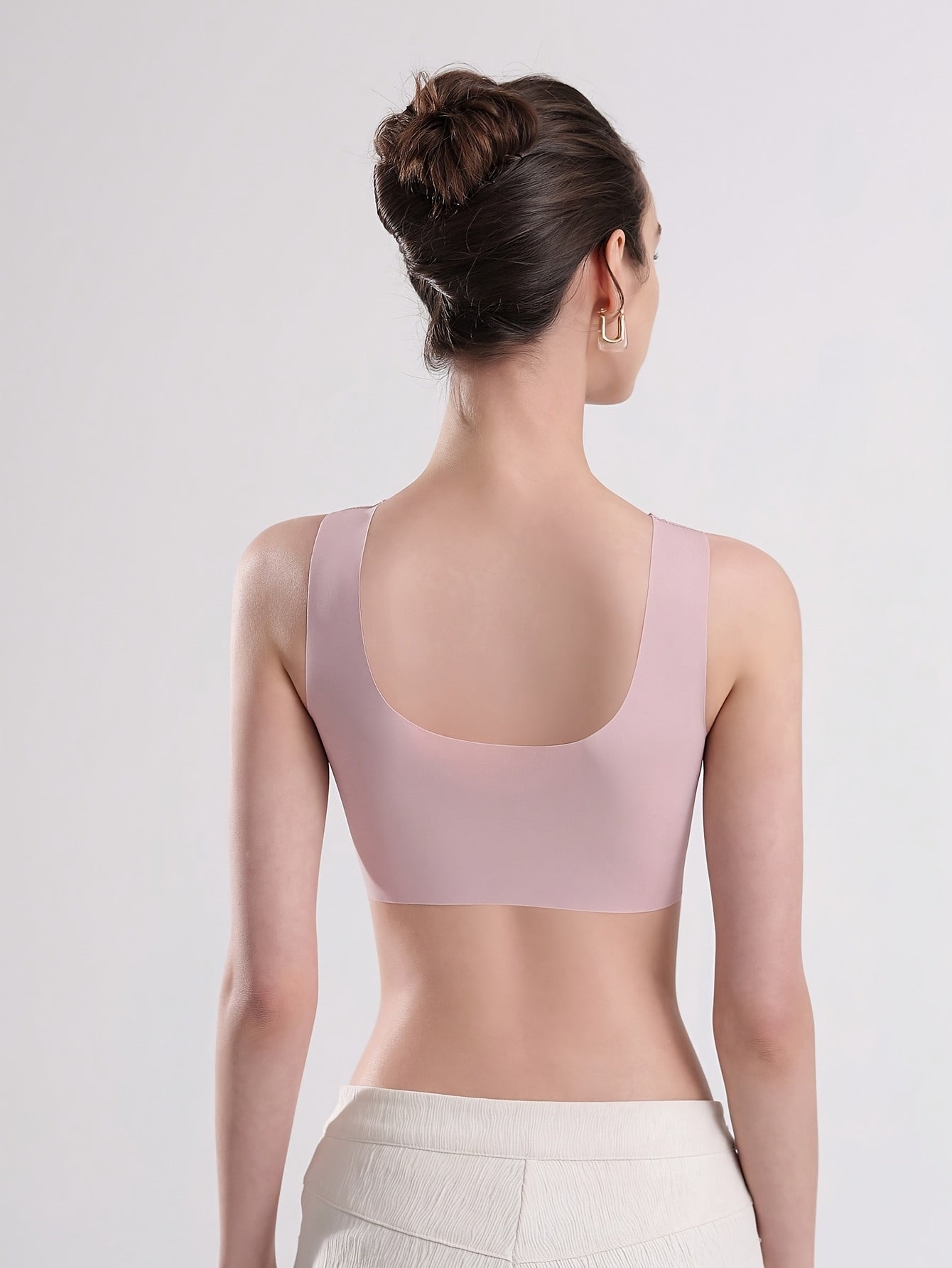 Women's Plus Size Seamless Ice Silk Sports Bra High Support Backless