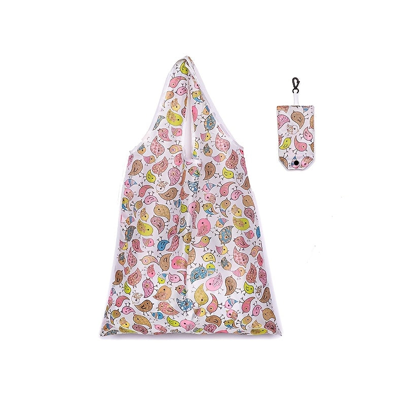 Reusable Polyester Shopping Tote Bag Large Foldable Sunflower Leopard Paisley