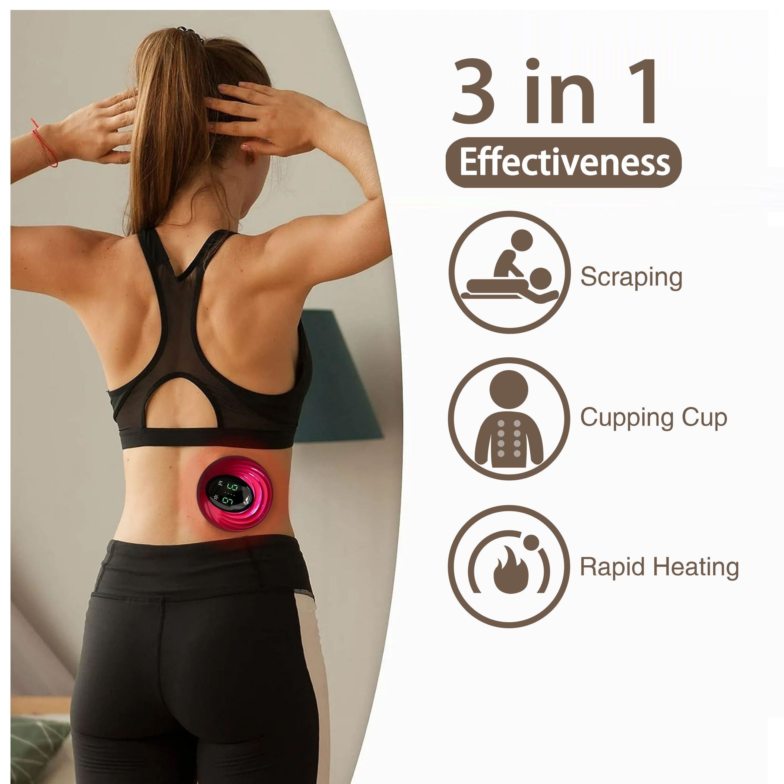 Portable Electric Cupping Massager with Heating for Neck Back Legs Full Body