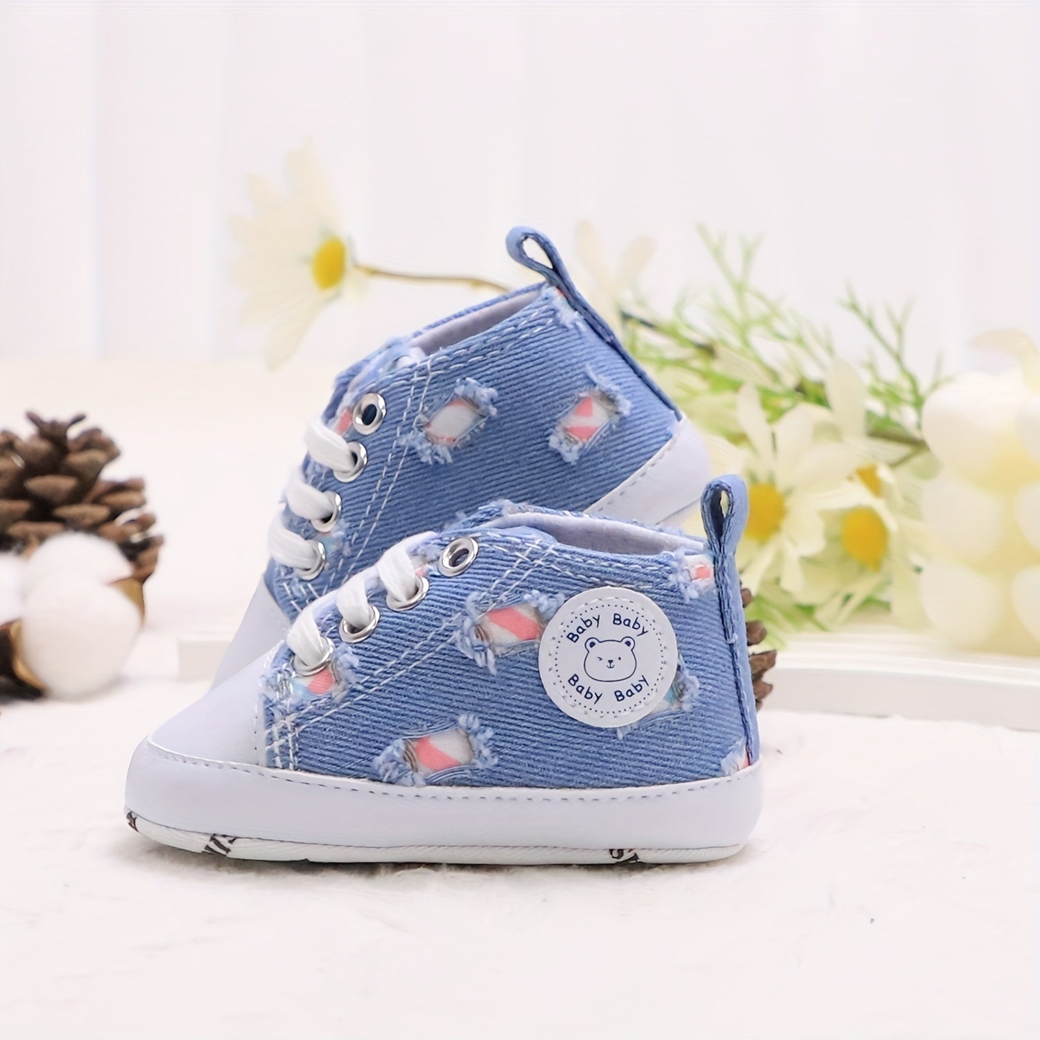 Baby Toddler Canvas Sneakers Lightweight Anti-Slip Sports Shoes for Spring and Autumn