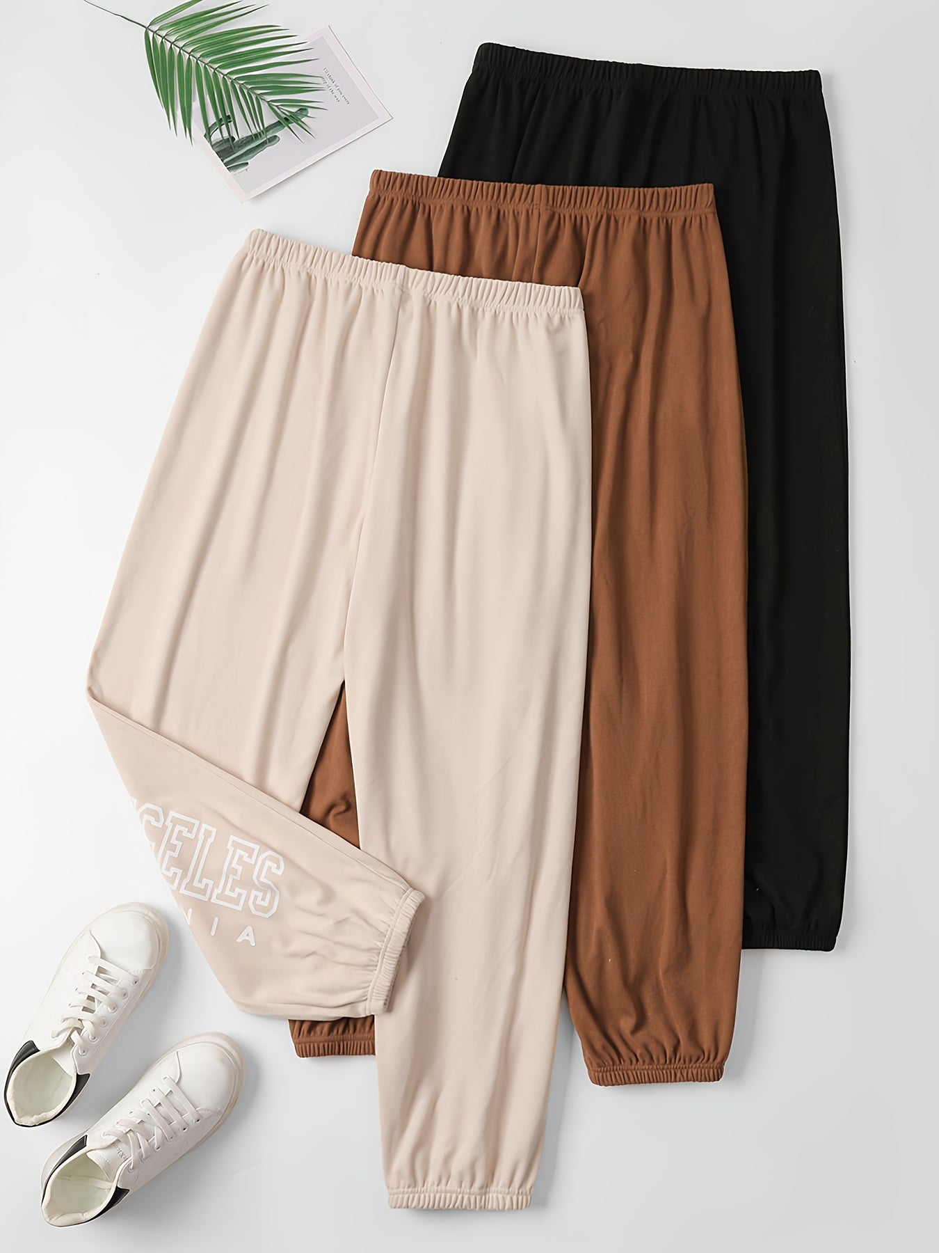 Women's Plus Size Casual Lounge Pants with Drawstring Elastic Waist