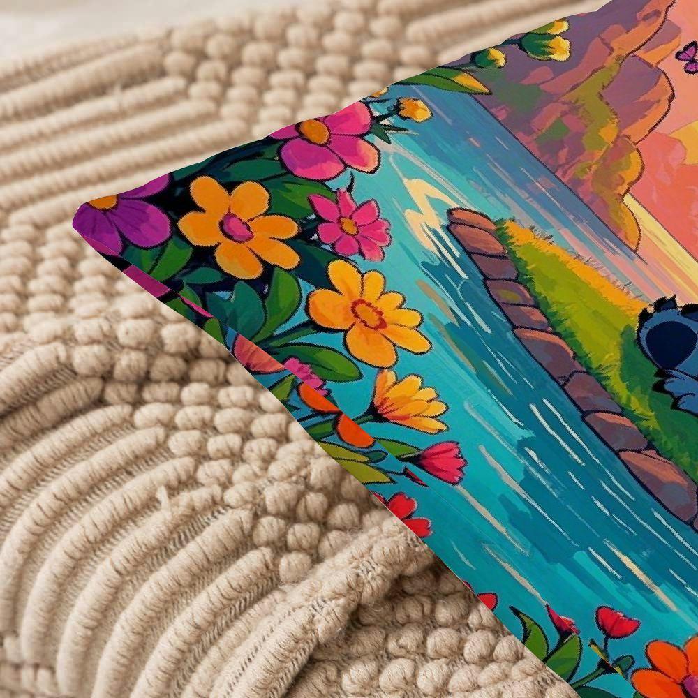 Two-Pack Polyester Throw Pillow Covers Disney Stitch and Angel 45.72 cm Decorative Cushion Cases