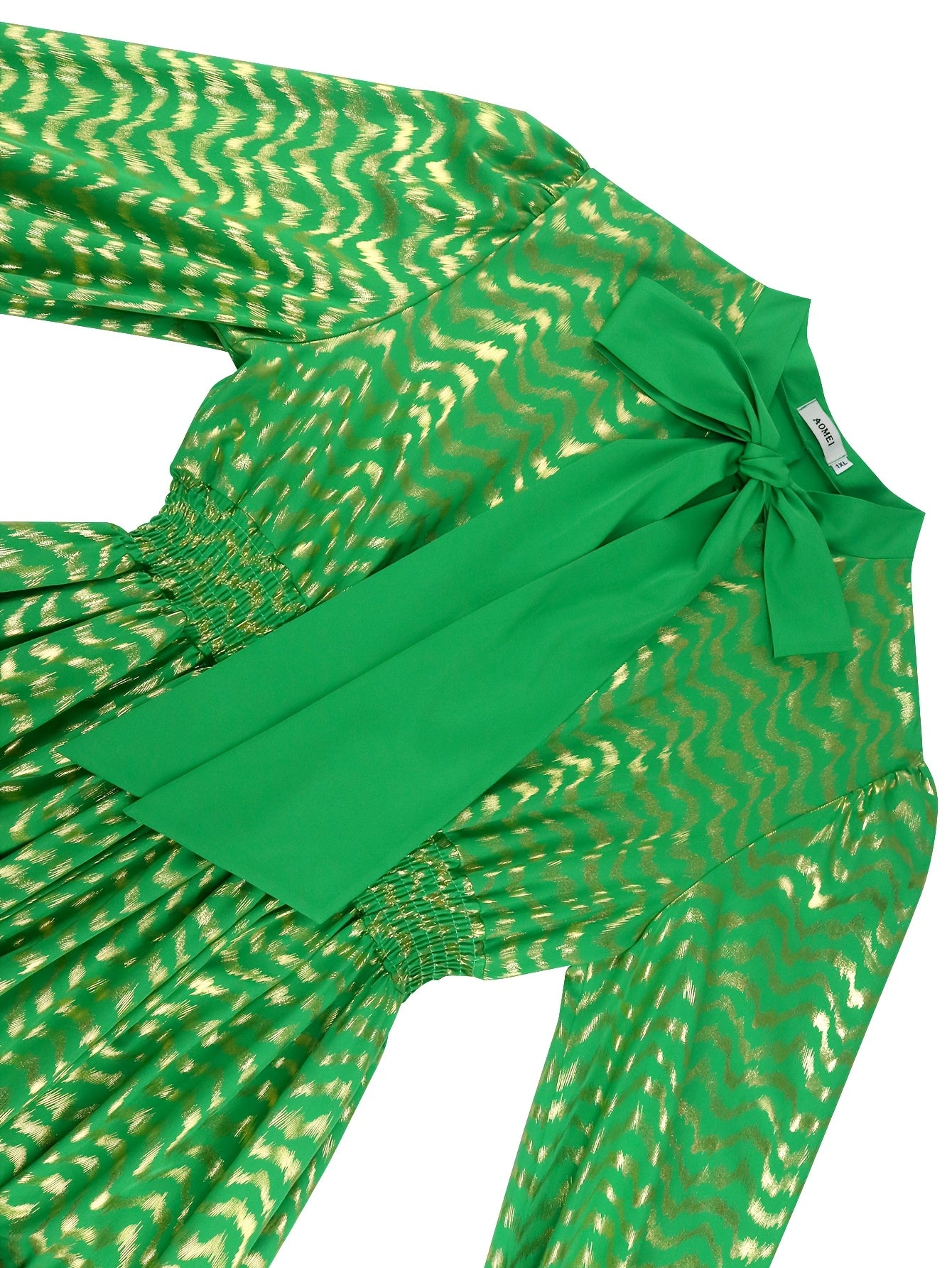 Women's Polyester Midi Dress Long Sleeve Striped Party Flared