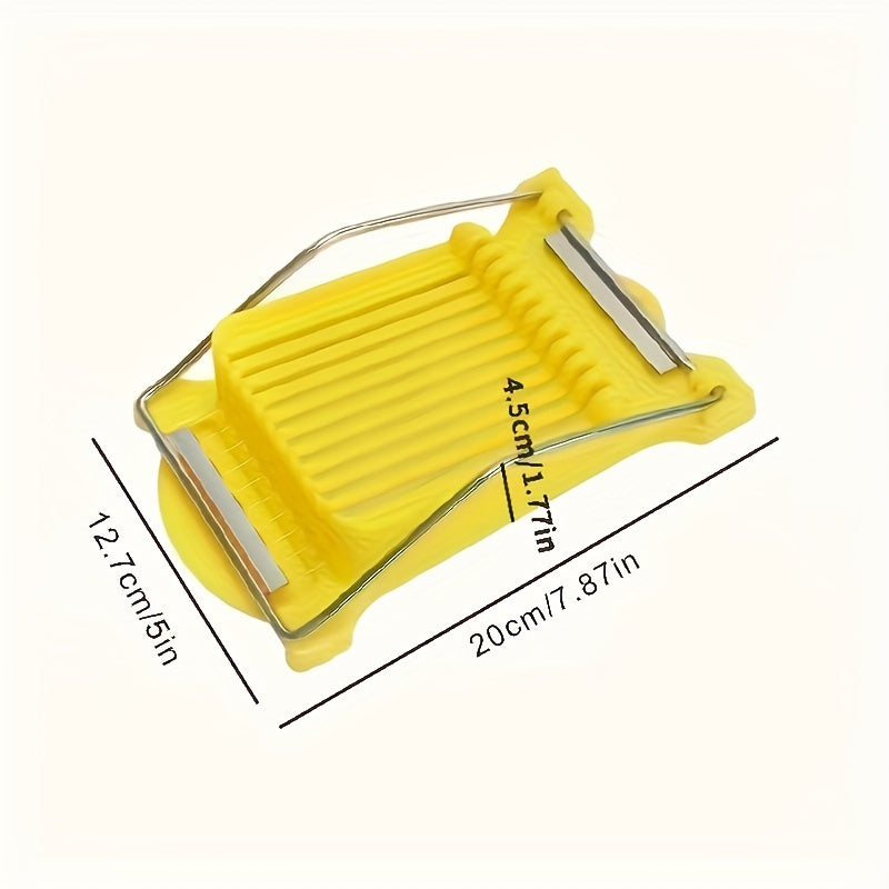 Metall pishloq kesgichi va tuxum kesgichi, mustahkam nylon tutqichi bilan. Pishloq, go'sht, mevalar va sabzavotlarni batareyasiz kesish mumkin.