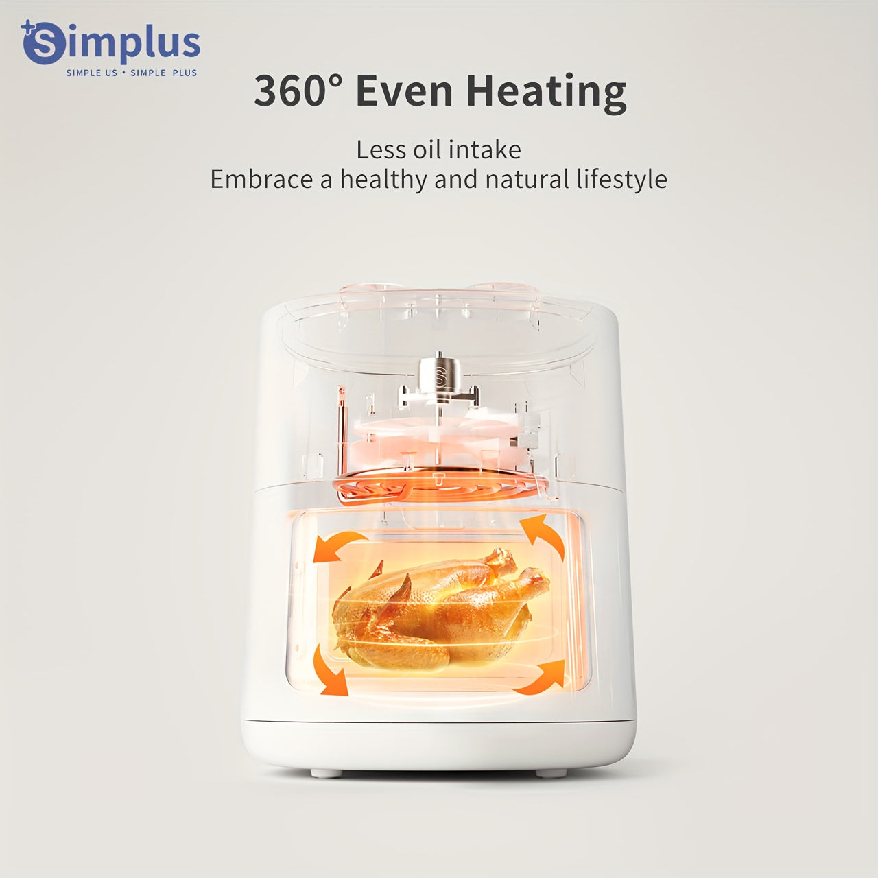 4.5L Havo Fryyer bilan oynali 1450W issiq havo aylanishi, oson tozalash