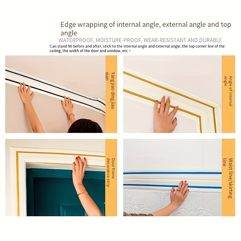 Self-Adhesive Foam Wall Edge Trim Waterproof Easy to Install 230cm x 14cm