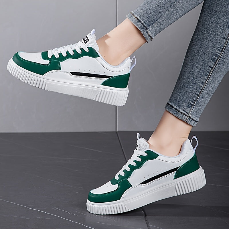 White Lightweight Lace-Up Low Top Sneakers for All Seasons