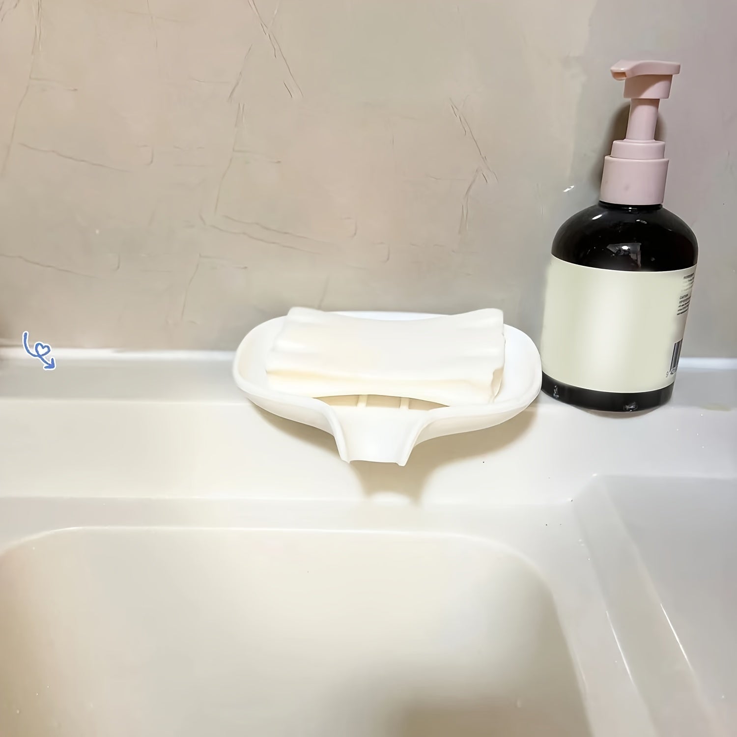 Jabonera minimalista para baño con drenaje, cerámica blanca, diseño compacto