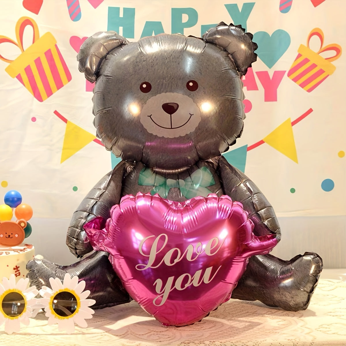 27-Inch Valentine's Day Teddy Bear and Heart Balloon Gift for All Ages