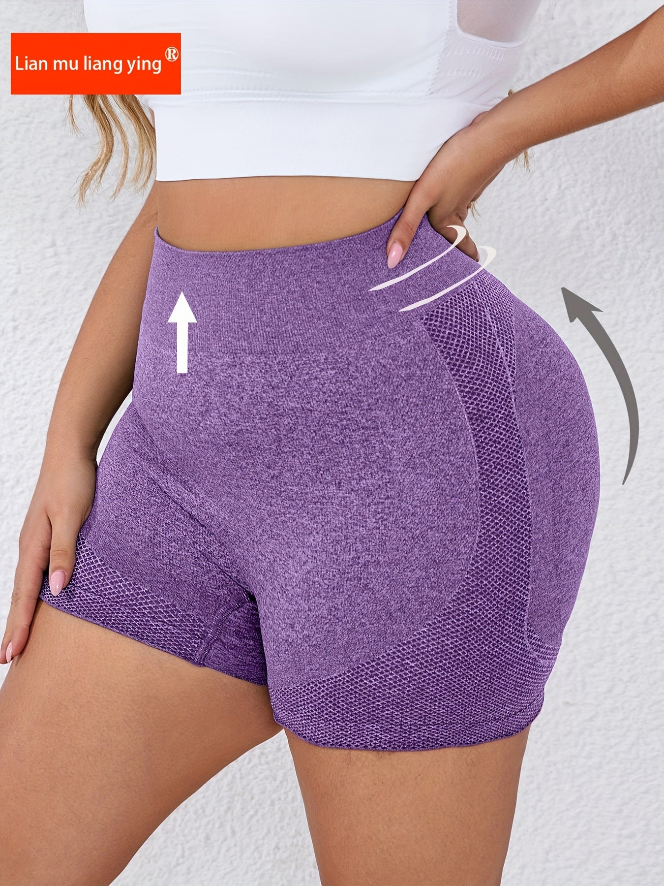 Plus Size High-Waisted Yoga Shorts Women Moisture-Wicking Breathable