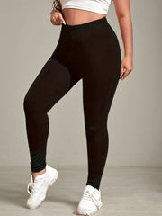 Women's Plus Size High-Waist Stretch Leggings All-Season White