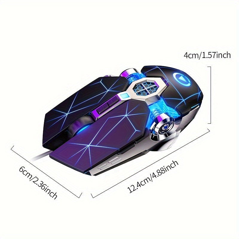 Wireless Optical Gaming Mouse with Programmable Macros and LED Breathing Lights for PC and Laptop