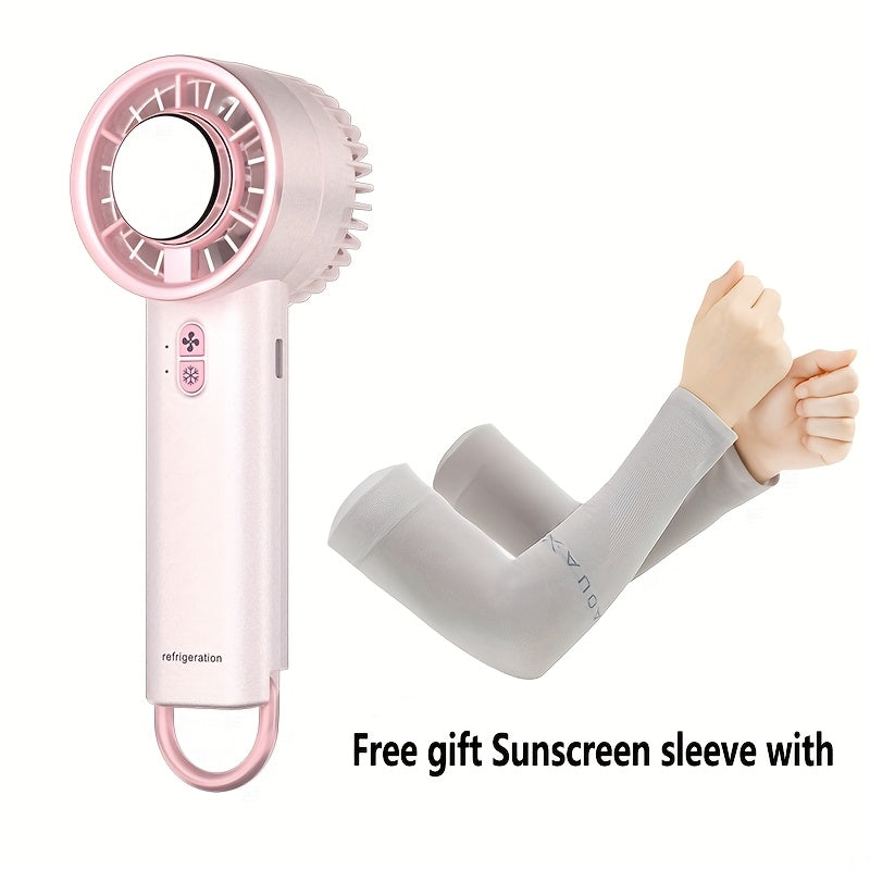 Portable Handheld Fan with Semiconductor Cooling Plate USB Rechargeable Quiet Indoor Outdoor Use