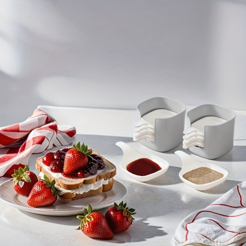 7-Piece Plastic Relish Dish Set for Condiments Dips and Sauces