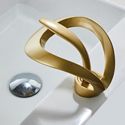 Luxury Brass Bathroom Faucet with Hollow Design Single Handle Ceramic Valve Cold and Hot Water