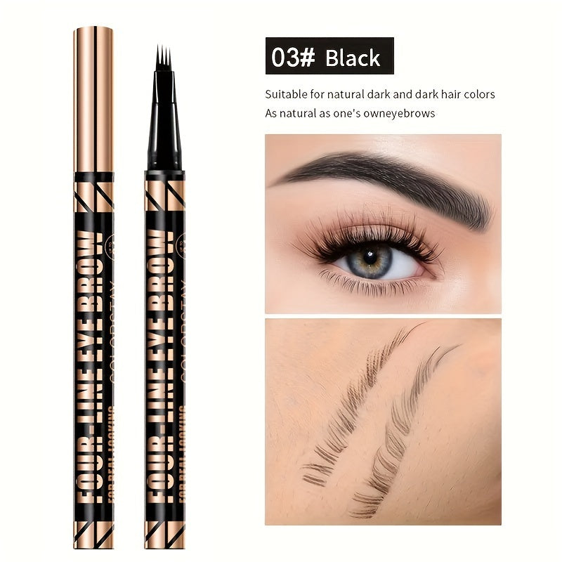 Women's Waterproof Eyebrow Pencil with Precise Tip, Long-Lasting, Black