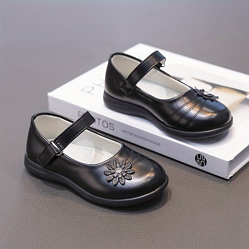 Qizlar uchun Preppy uslubidagi raqs poyabzallari, gullar bilan bezatilgan, yengil va sirpanmaydigan, chiqishlar va partiyalar uchun.