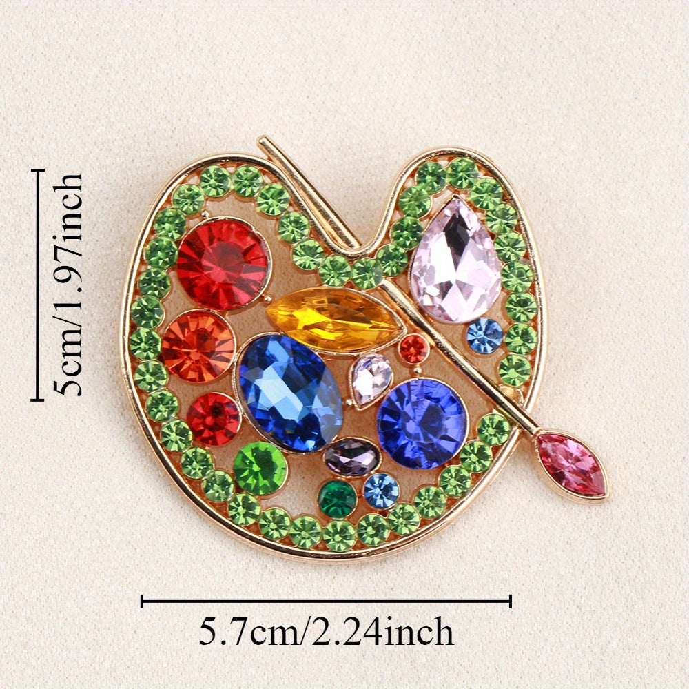 Vintage Enamel Rhinestone Brooch for Women Party Banquet Jewelry