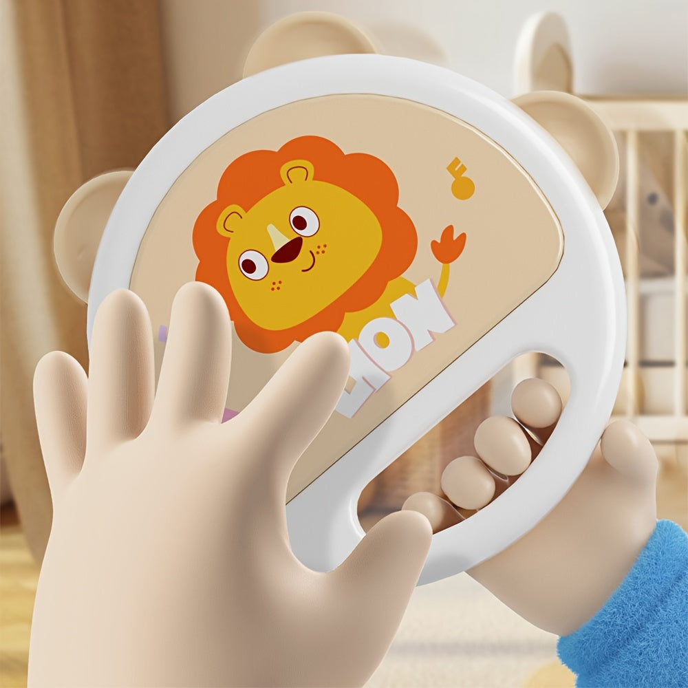 Cute Lion Cartoon Rattle & Hand Drum Toy - Bolalarda ushlash kuchini oshirish uchun ajoyib, Halloween va Rojdestvo uchun mukammal sovg'a, Bayram mavsumi uchun ideal.