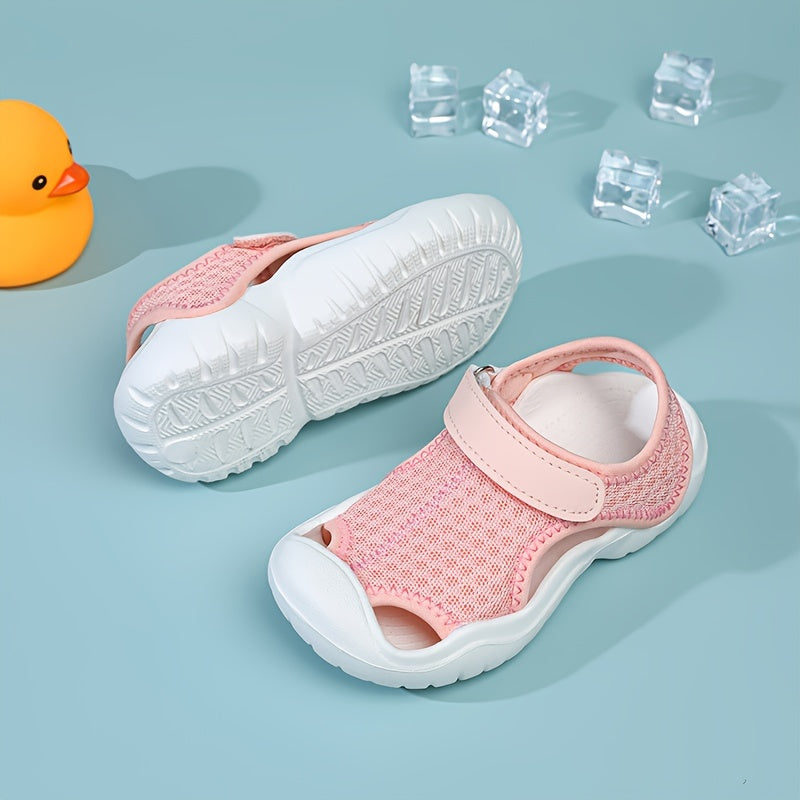 Girls Mesh Sandals Solid Color Breathable Lightweight Indoor Outdoor