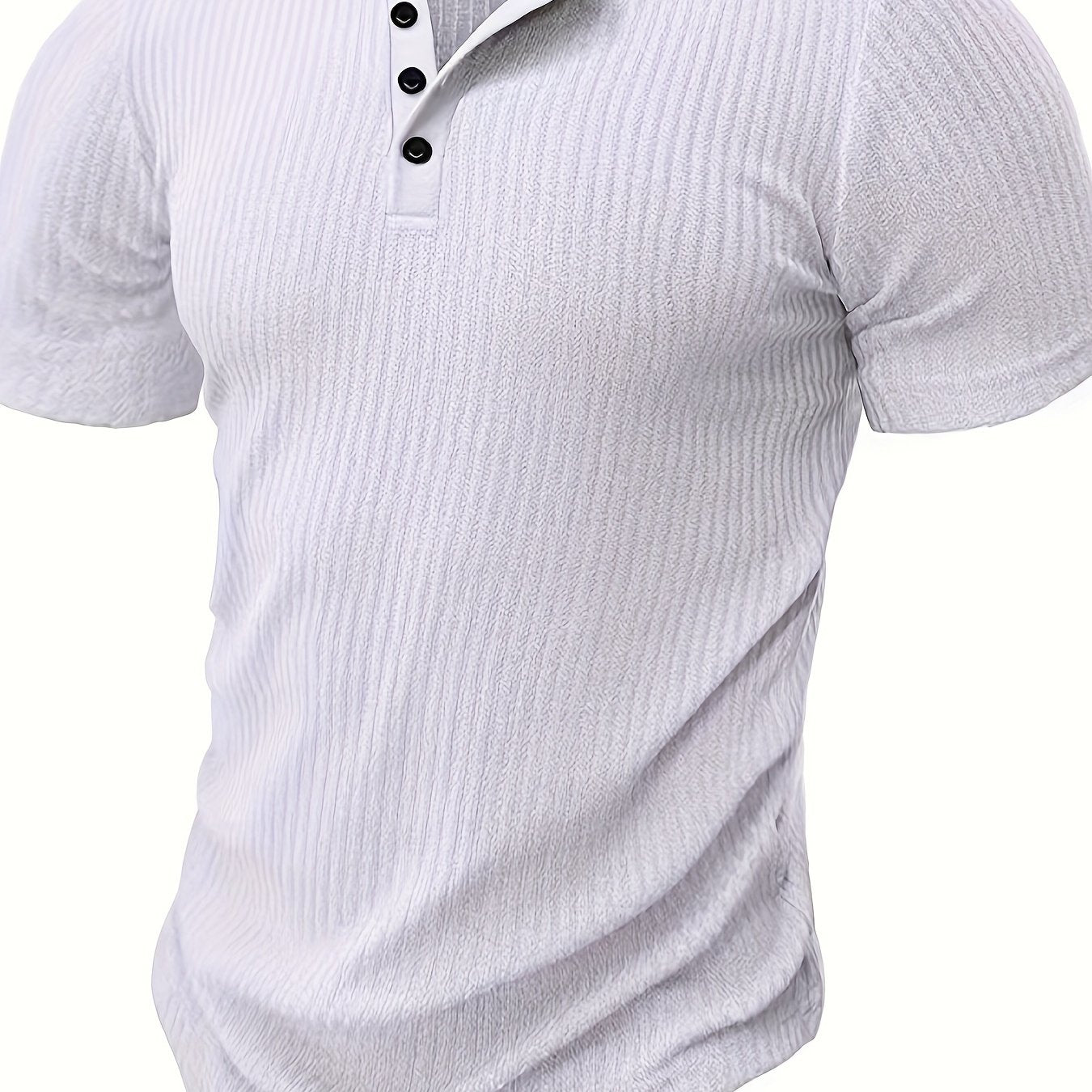 Men's Knit Shirt Short Sleeve Stripe Pattern Summer Casual Comfortable