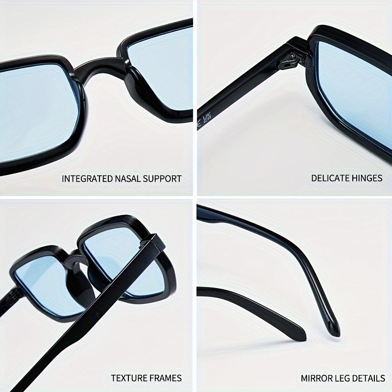 Women’s Square Frame Sunglasses Gradient Lenses UV Protection Sturdy Metal Hinges for Parties and Daily Wear