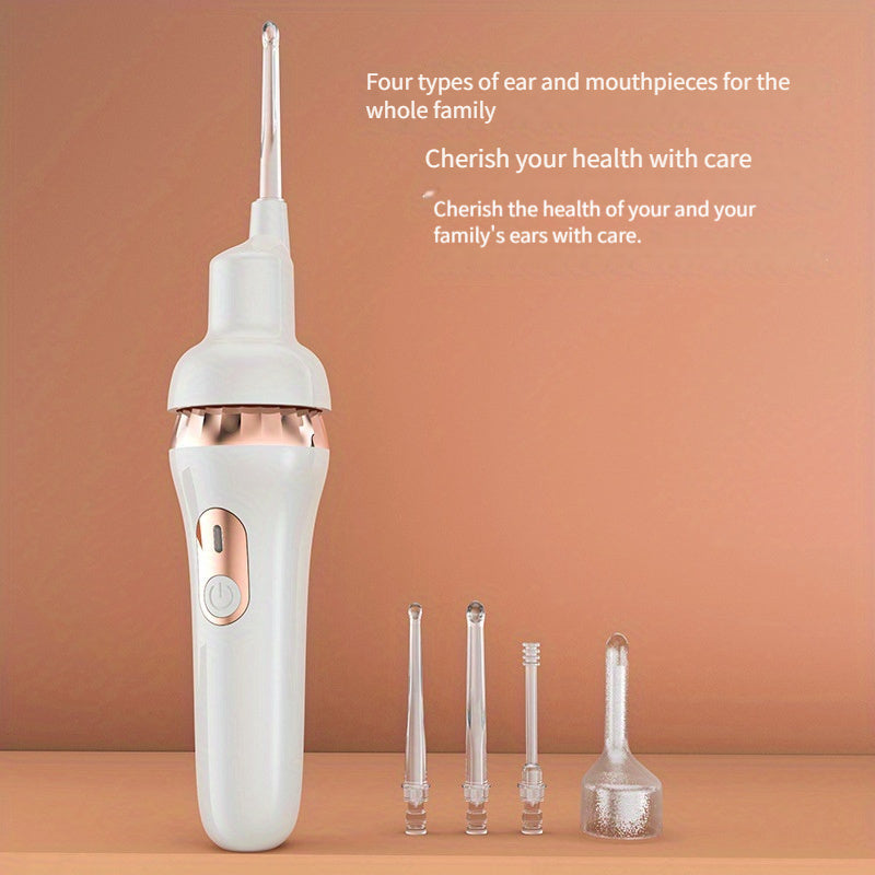Electric Ear Cleaner with Multiple Suction Heads Rechargeable USB Charging Low Noise for All Ages