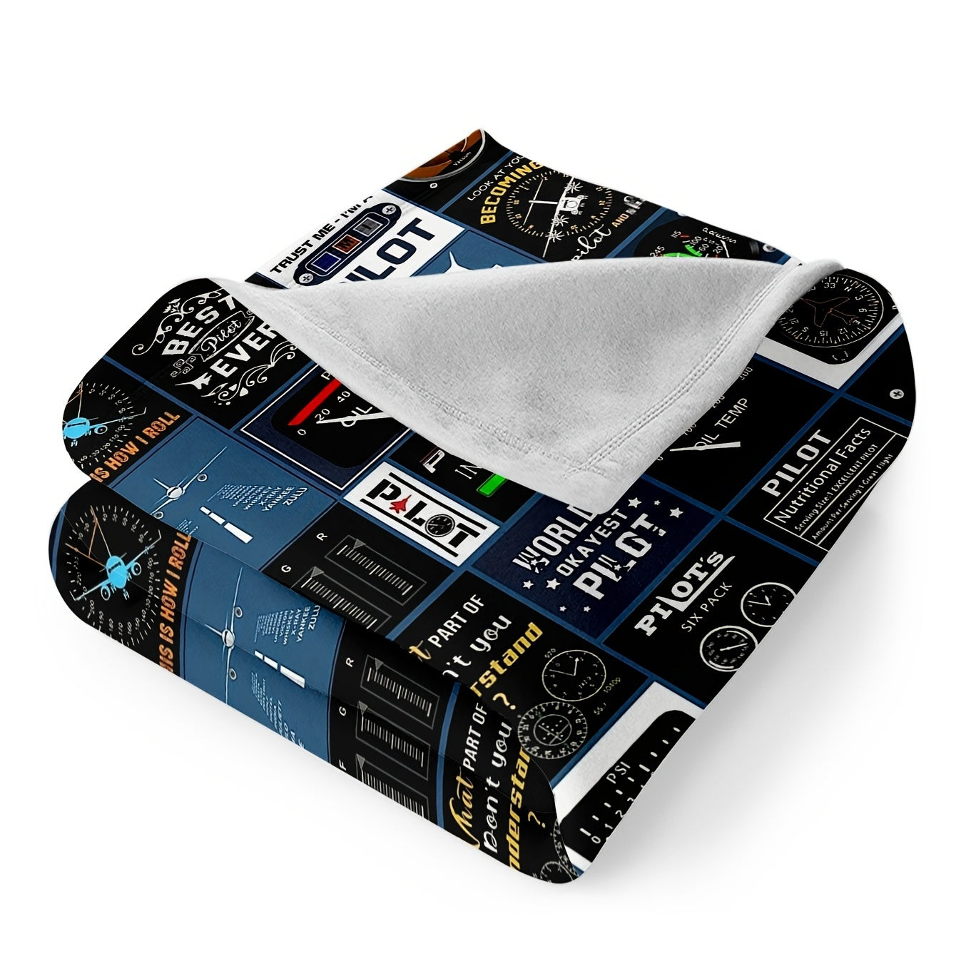 Manta de piloto de franela para hombres para entusiastas de la aviación, suave y cómoda, regalo