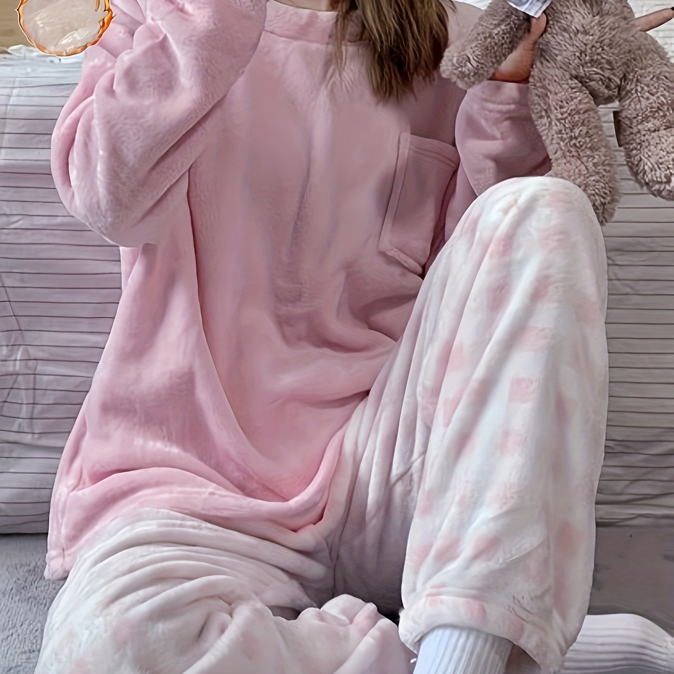 Teen Velvet Plaid Pajama Set for Winter Cozy Sleepwear