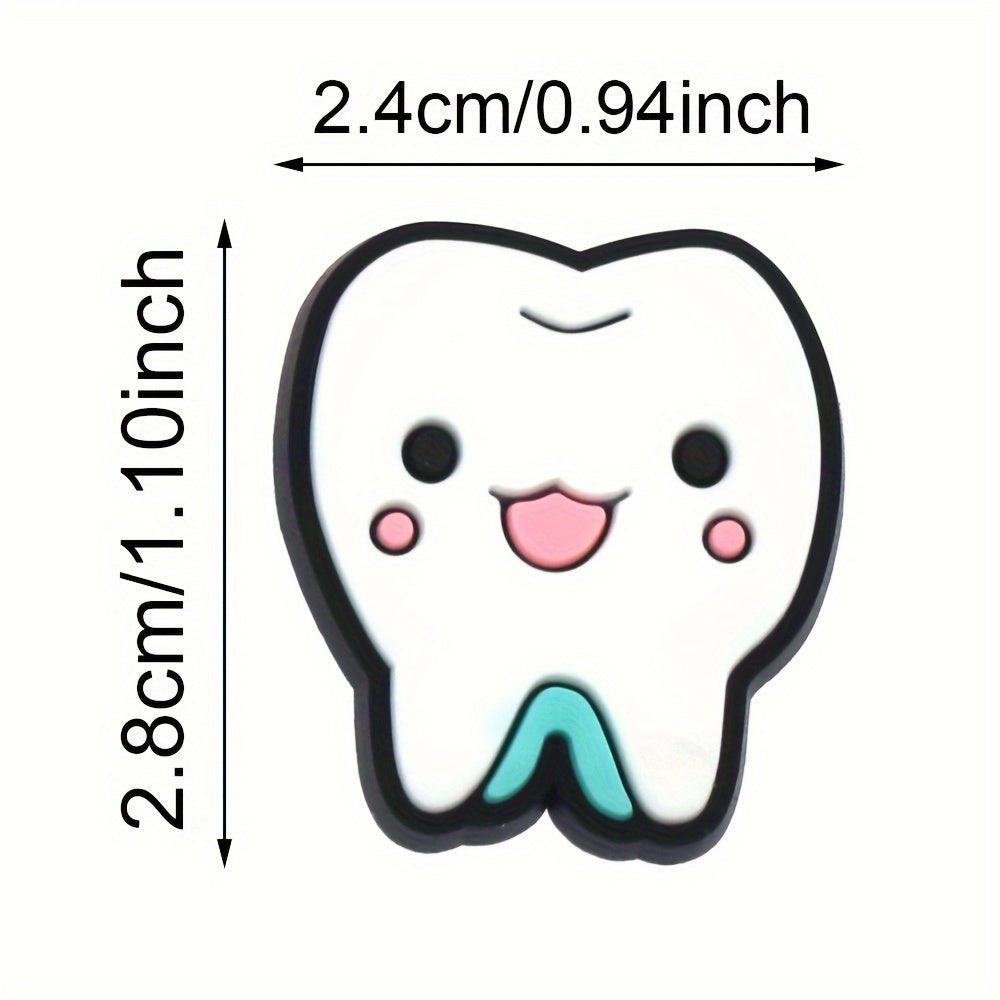 16pcs Teeth-Themed Shoe Charms Decor for Sandals Garden Shoes