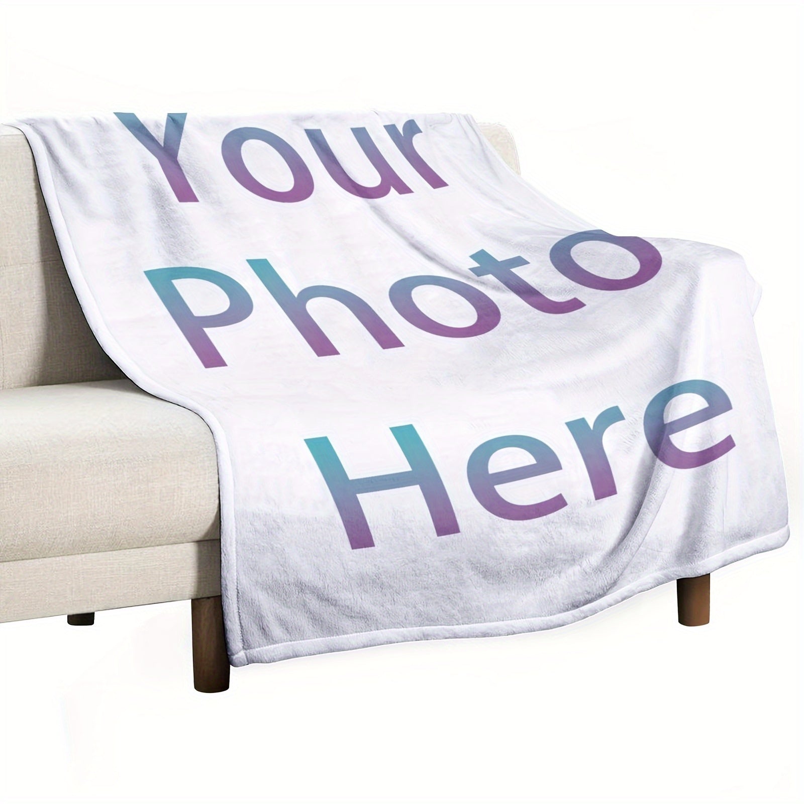 Personalized Photo Plush Blanket Fleece Throw Customizable Cozy Gift for Relaxing and Outdoor Use